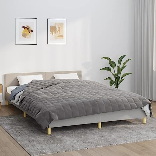 Coavain Manta de peso de 11 kg, color gris, transpirable, manta pesada para dormir profundo, manta relajante, manta de relajación, 220 x 235 cm, tela