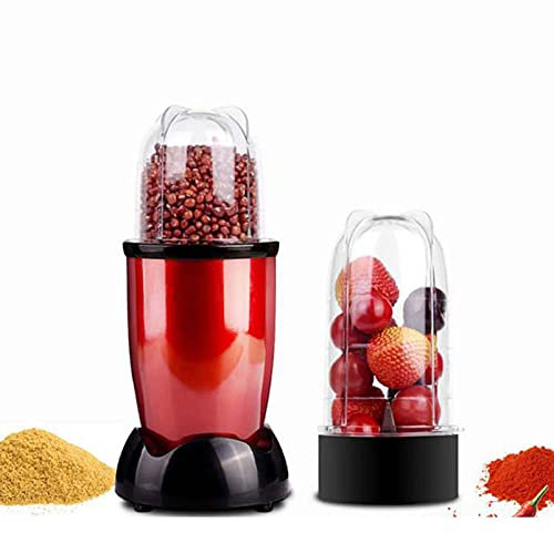 JMOZHCD Electric Grain Grinder Smoothie Maker, Powder Grinder + 550ml Fruit Juicer, Spice Grinder Crusher for Dry Grains Spices Herbs