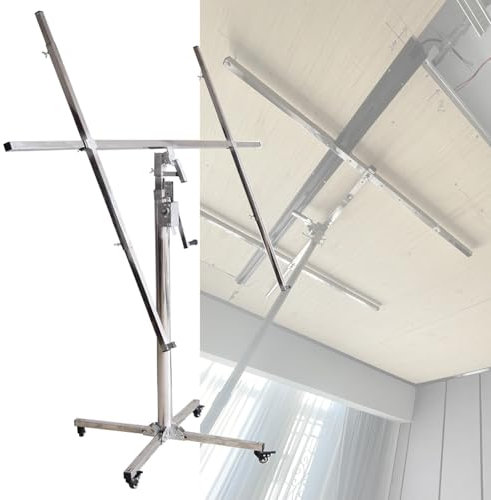 plattenheber rigips Sheetrock Lift Trockenbau-Hebebühne für schwere Beanspruchung – Trockenbau-Hebebühne für Blech- und Felskonstruktionen, Wandheber für Decken mit 4 feststellbaren Rädern – Plattenhe
