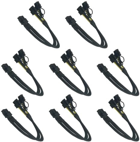 Fazvncv GPU VGA PCIe 8 pin maschio a due 2 x 8 pin (6+2) maschio PCIexpress cavo di prolunga sdoppiatore a Y intrecciato 40 cm
