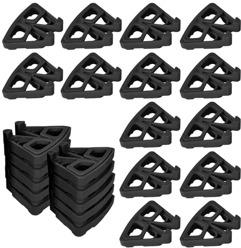 Marjoramy Lot de 24 Supports Triangulaires Respirants, Pieds De Pot De Fleurs en Plastique Invisibles, Jardin Triangulaires pour Pot De Fleurs Intérieur Et Extérieur, Jardin, Terrasse (Noir)