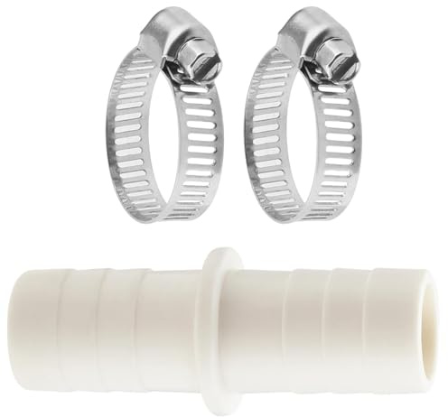 Washing Machine Waste Pipe Connector with Hose Clips Waste Pipe Extension Attachment Proof Hose to Straight Connection Coupler for Washing Machine Dishwasher Outlet Drain Hose