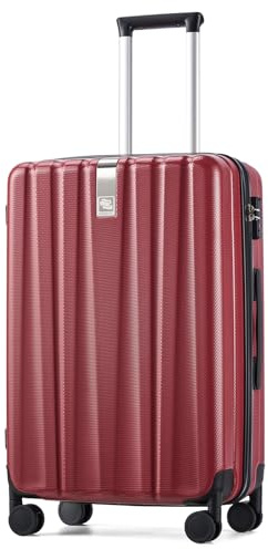 Hanke Handgepäck-Koffer, unter dem Sitz, mit Rollen, 35,6 cm, 40,6 cm, 50,8 cm, 61 cm, 73,7 cm, Spinner, TSA-Gepäck, leicht, Polycarbonat-Hartschale, Rollkoffer, Reisetasche, Burgunder, Carry-On 20