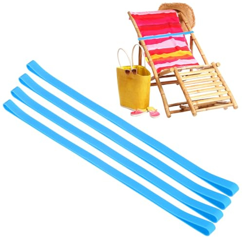 M METERXITY 4 Bandes De Serviette pour Chaises De Plage, Bandes Élastiques Réutilisables Et Résistantes Au Vent pour Serviettes De Plage, pour Chaises De Bateau De Croisière [Bleu Ciel]