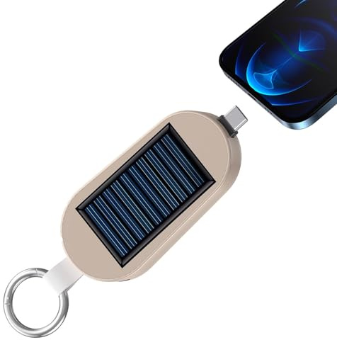 Solar Powar Bank – Cargador de llavero, salida USB, dispositivo mini tipo C con capacidad de 3000 mAh para mochila de viaje, suministro de emergencia, reloj inalámbrico, carga de teléfono, fuente de