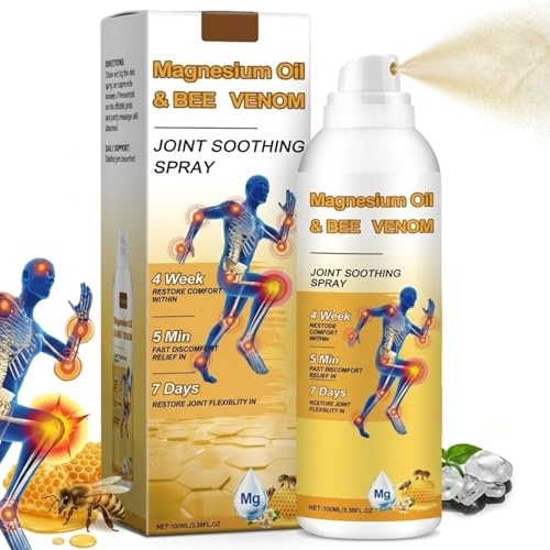 Pure Magnesium Oil & Bee Venom Body Spray, 100ml | Soothing Mist for Joint Comfort & Muscle Relaxation, Fast-Absorbing Formula, For Active Lifestyles & Daily Wellness