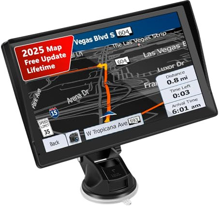 5 Inch Sat Nav, GPS Navigator for Car Truck RV, 2025 UK Map, Touch Screen Car GPS, Lifetime Free Updates, Real Voice Turn Direction Guidance, Speed Camera Alert, Lane Guidance Assist