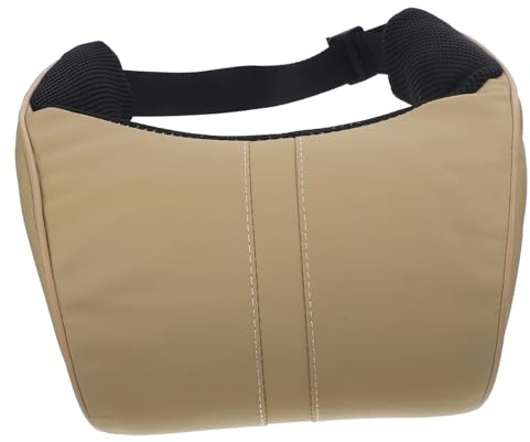 STOBAZA Autokopfstütze Fein Verarbeitet aus Memory Schaum mit Schnallenbefestigung U-förmige Komfortables Nackenstützkissen Beige für Autositz für Entspanntes Sitzen Beim Fahren