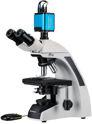 Bresser Mikroskop Set mit MikroCam PRO HDMI Autofocus, unendlich korrigierte Optik, planachromatische Objektive, große WF 10x Okulare, LED-Beleuchtung