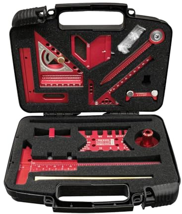 Holzbearbeitungs-Messwerkzeug-Set, Verbesserte Schnittgenauigkeit, 1200 G, 10-teiliges Zimmermanns-Messlineal, Geschwindigkeits-Quadrat-Set, Präzisions-Winkelmessung, Für Bau, Bodenbelag, Zuhause, Gar