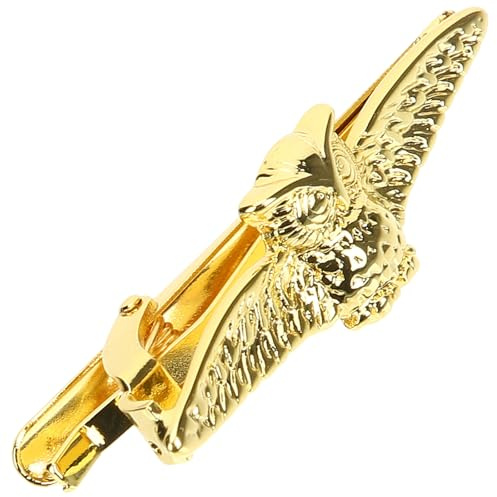 MAGICLULU Goldene Krawattenklammer mit Eulenmotiv Klassischer Herren Krawattenclip für Business Hemden und Anzüge Krawattenhalter für Hochzeit und Alltag