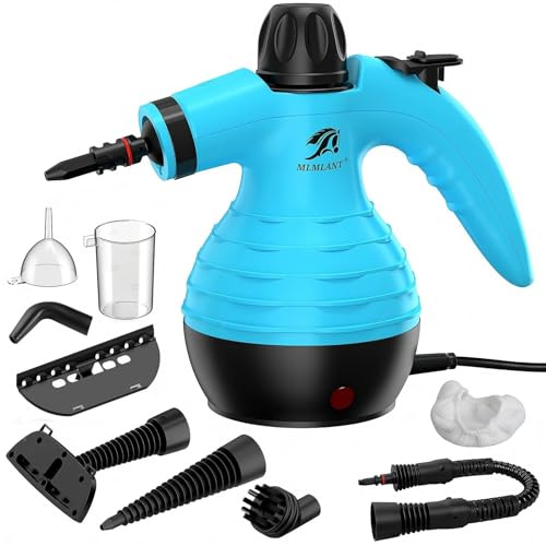 MLMLANT Handheld Steam Cleaner, 221°F Steamer with 9 Accessories | Safety Lock| Floor, Window, Oven, Grout, Sealed Tile, Upholstered Furniture| Kitchen, Bathroom