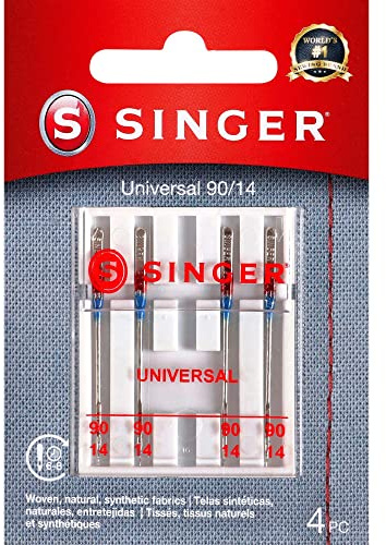 SINGER 4723 Universal Regular Point Sewing Machine Needles, Size 90/14, 4-Count