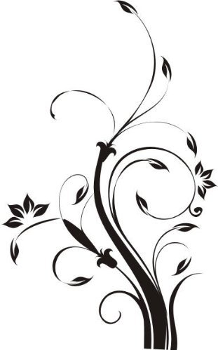 Indigos UG - Wandtattoo Wohnzimmer - Wandaufkleber Blume Ast Äste Baum Pflanze 96x59cm, schwarz w310 - Aufkleber Kinderzimmer Schlafzimmer Küche Badezimmer Büro Dekoration