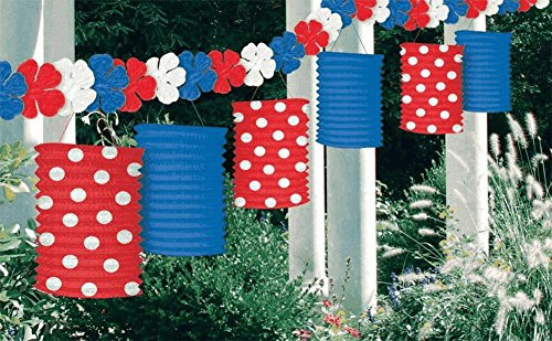 Party Girlande USA AMERIKA L: 3,65m mit 6 Laternen