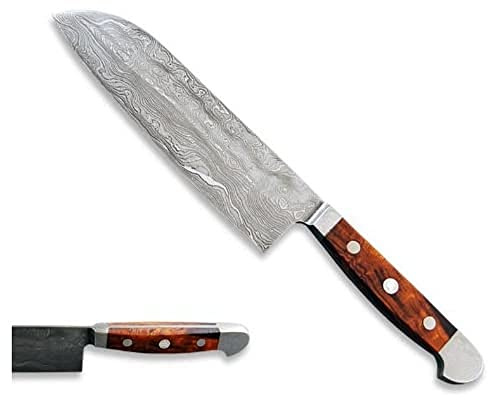 GÜDE Solingen - Santoku Messer Damaststahl geschmiedet, 18 cm, Wüsteneisenholz, F.GÜDE, Handmade Germany