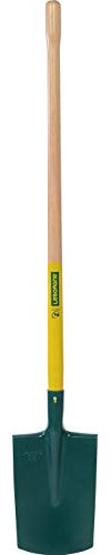 Leborgne, Bêche à rebord manche bois pomme 100 cm, Tête Acier Trempé, Bord Arrondi, Repose-Pieds, Douille robuste, Conseillées pour les sols légers ou peu collants, sans cailloux