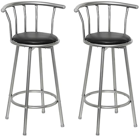 vidaXL Barhocker 2 STK. Schwarz Kunstleder