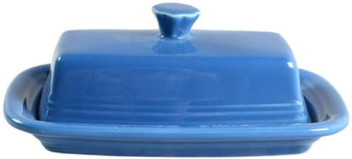 Fiesta® Covered Butter Dish XL, 8 – Durable Ceramic, Lead-Safe, Dishwasher/Microwave/Oven Safe – Made in USA Dinnerware - Lapis