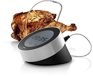 EVA SOLO | Cook 'N Time Bratenthermomet | 3-in-1-Küchenhelfer: digitales Bratenthermometer mit Spieß, Timer und Uhr | Küchenwagen & Thermometer