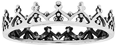 AeraVida Astonished Royal Crown .925 Sterling Silver Band Ring | Statement Fashion, Promise Ring, Couple Unisex Ring | Jewelry Gift | Size 9