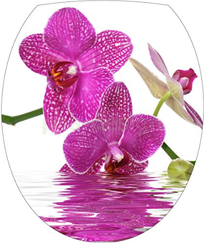 Sticker Autocollant Abattant WC Fleur Orchidée Eau 35x42cm - SAWC0503