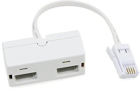 HSEAMALL One BT Plug to Two UK BT Telephone Socket Adapter Splitter Doubler Splitter