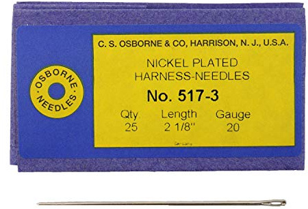 C.S. Osborne Pack of 25 Harness Needles #517 (517-3) Size 3 Made in USA