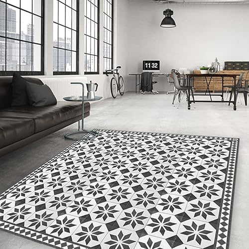 CREARREDA Tapis Salon antidérapant Old Style Carpet - 100x150 Tapis de Protection de Sol en Vinyle 100% fabriqué en Italie, avec Encre Non Toxique, Ignifuge et résistant à l'eau