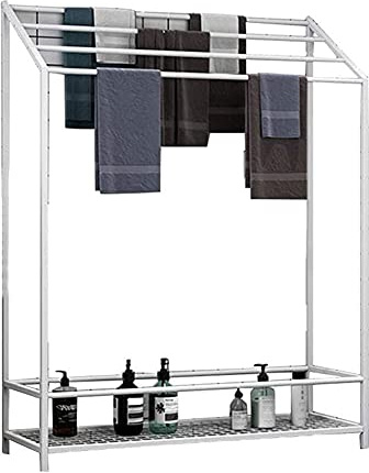 Porte-Serviettes De Salle De Bain sur Pied avec 4 Barres Support à Serviettes Au Design Style Moderne en MéTal Porte-Serviette sur Pied,Porte Serviette pour Le Bureau De Salle De Bain