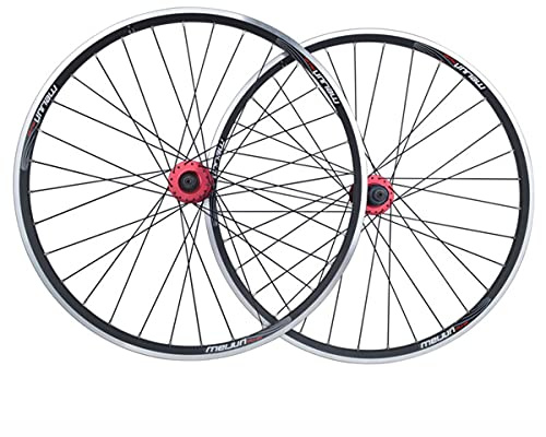 LHHL Mountainbike-Laufradsatz 26 Fahrrad Laufrad 32H Scheibenbremse/V-Brakes Hub 7-10 QR Vorne 100mm/hinten 135mm (Color : Black, Size : 26)