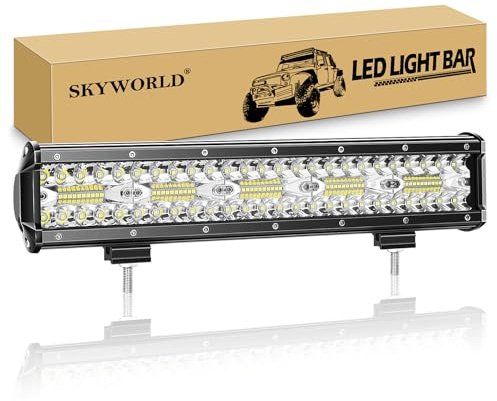 SKYWORLD LED Arbeitsscheinwerfer Bar 15 Zoll 300W LED Scheinwerfer 12V 24V Flutlicht Reflektor Combo Arbeitslicht Zusatzscheinwerfer für Auto Offroad Traktor Bagger PKW LKW KFZ SUV UTV ATV