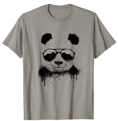 süßes Riesen Panda Motiv Shirt, Bär mit Sonnenbrille Hoodie T-Shirt