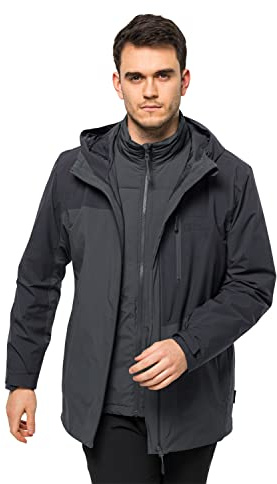 Jack Wolfskin Herren Feldberg 3in1 Jkt M Jacket, Ebony, XXL EU