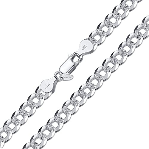 Amberta Gourmette Pour Femme en Argent Sterling 925 Taillée Par Diamant: 7,9 mm 41 cm