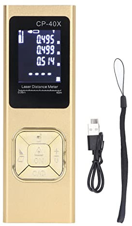 Mètre à Ruban, Télémètre Numérique de Haute Précision, Poignée Portable, Outil de Mesure Numérique, Télémètre avec écran LCD rétroéclairé (40 mètres)