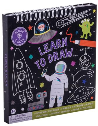 Floss & Rock Space Learn to Draw Sketchbook for 3 Ages and Up, 7.28-inch Length, Learning Materials