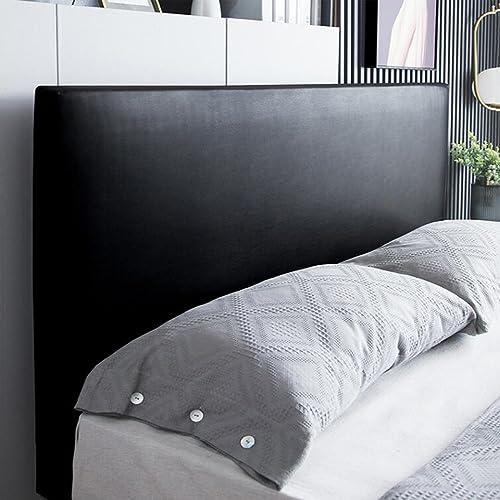 Bettkopfteil Hussen Bett Kopfteil Bezug/Überzug Elastisch Leder Kopfteilbezug Schwarz,Staubdichte All-Inclusive Dehnbare Schutzhülle Für Schlafzimmer Kopfteil ( Color : Nero , Size : 140-170cm )