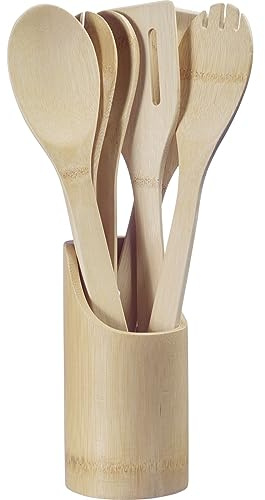 Westmark - Ensemble d'ustensiles de cuisine 6 pièces - Bambou - Sans BPA - Tendance - Beige