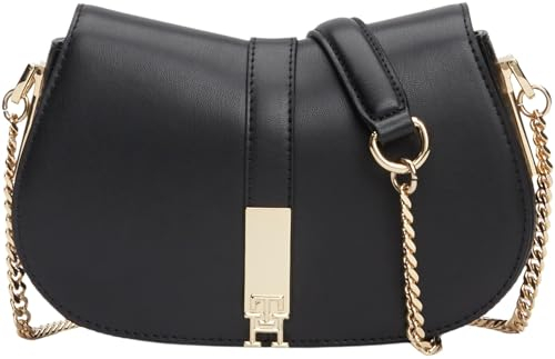 Tommy Hilfiger Damen Crossbody Bag Tasche Heritage Crossover Chain mit Kettenriemen, Schwarz (Black), Einheitsgröße