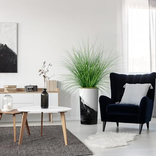 Artificial Tree in Contemporary Planter, Fake Onion Grass Silk Tree for Indoor and Outdoor Home Decoration - 55 Overall Tall (Plant Pot Plus Tree)