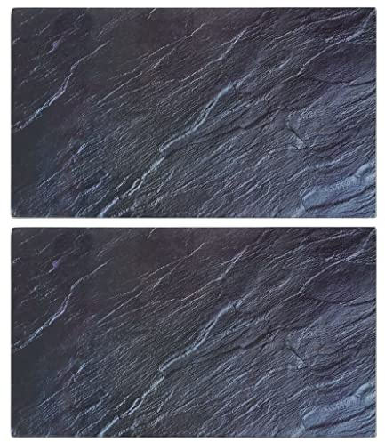 vidaXL 2X Chopping Boards with Natural Stone Pattern Kitchen Worktop Saver Protector Cutting Board Induction Hob Cover Tempered Glass
