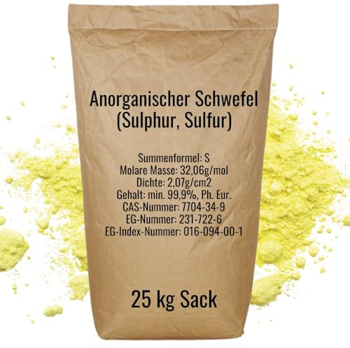 vitalundfitmit100 Anorganischer Schwefel Pulver 25 kg, Ph.Eur. 99,9%, rein, sulfur Bestseller