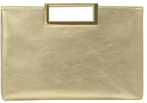 Milisente Damen Clutch Handtasche Schultertasche Elegant Abendtasche mit Handle Crossbodytasche Für Hochzeit Gold