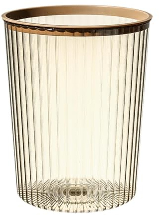Milageto Poubelle corbeille élégante Simple robuste polyvalente avec rayures verticales poubelle porte-papier pour dortoir universitaire, jaune