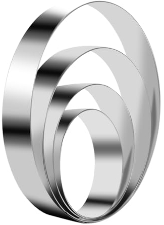Prasacco 4 Stück Ausstecher Rund, Ausstechformen aus Edelstahl 15/12/9,5/7,5 cm Silberner Runder Ausstechform DIY-Backwerkzeuge für Gebäck, Fondant, Kuchen, Donuts, Kekse (Höhe 2,5 cm)