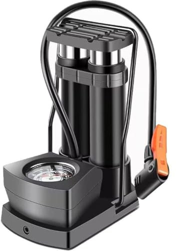Lpitoy Double Barrel Bike Floor Foot Pump,Portable Air Pump Inflator Foot Pump with Precision Pressure Gauge Tire Pumps Portable,Fits Car, and Toys