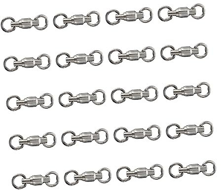 Gogogmee 20St Achtstelliger Ringverbinder Schnappringe Angelrollenwirbel Fischfasskugel Angelanschluss Fishing Tackle anglerzubehör Feste Ringe fischen Rollwirbel Angeln Rostfreier Stahl