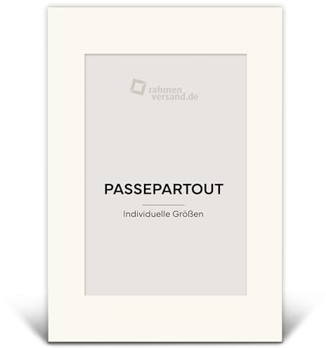 Passepartout 60x80 cm/Schrägschnitt-Passepartouts nach Maß für Bilderrahmen/Klassischer 1,5mm Karton in Creme (6002) / Innenmaße: 40x60cm