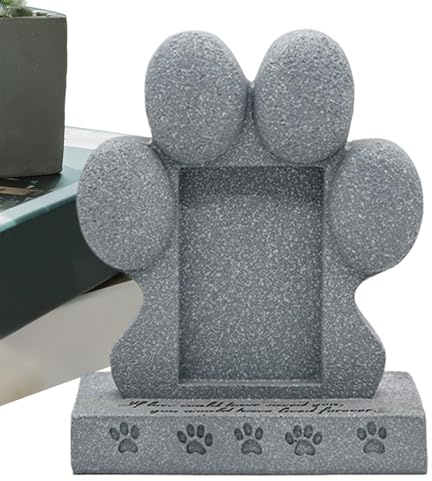 Piedra Para Tumbas Para Perros, Lápidas Para Perros | Lápida Para Exteriores Con Forma De Pata De Resina De Piedra De Jardín Para Perros,Lápidas Para Gatos Piedra Conmemorativa Para Gatos Con Marco, L